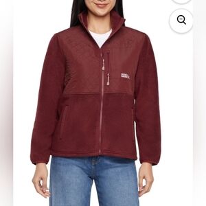 SOLD!!!Women's M Size Eddie Bauer Zip Up Mixed Media Polar Fleece Jacket